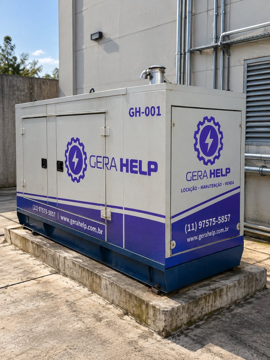 Gerador a diesel carenado da GeraHelp para aluguel em São Paulo